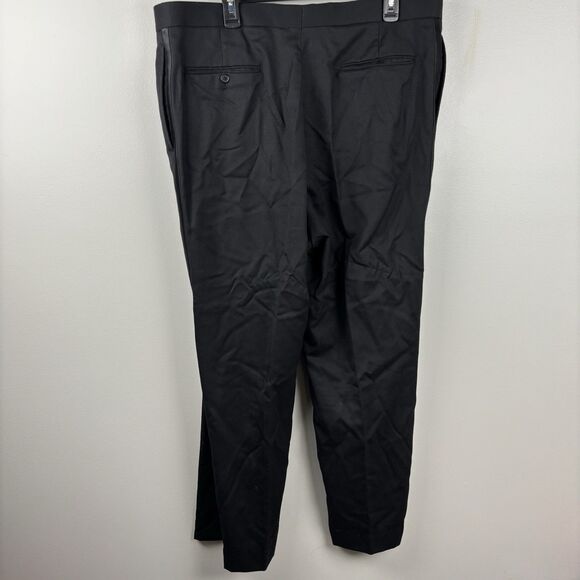 Versini Men's Tuxedo 2 Piece Suit Jacket Pants Black Wool Satin Lapels Size 50L - Picture 10 of 10